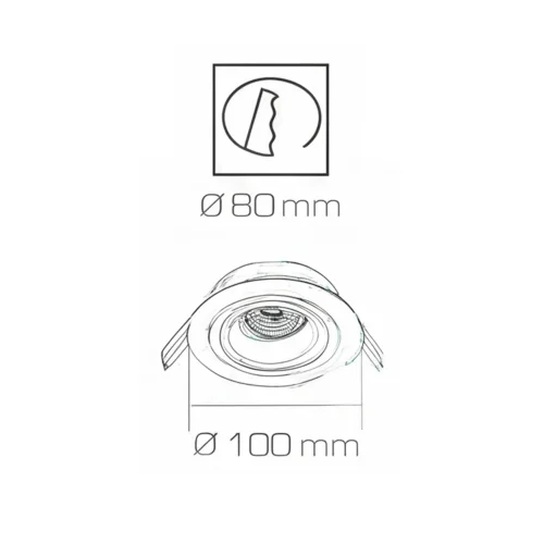 SPOT ENCASTRABLE BOIS/BLANC GU10 Ø10 CM