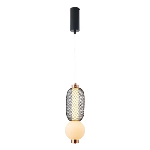 SUSPENSION LED 10W RÉGLABLE AVEC GRILLE ET BOULE EN VERRE ELODIE