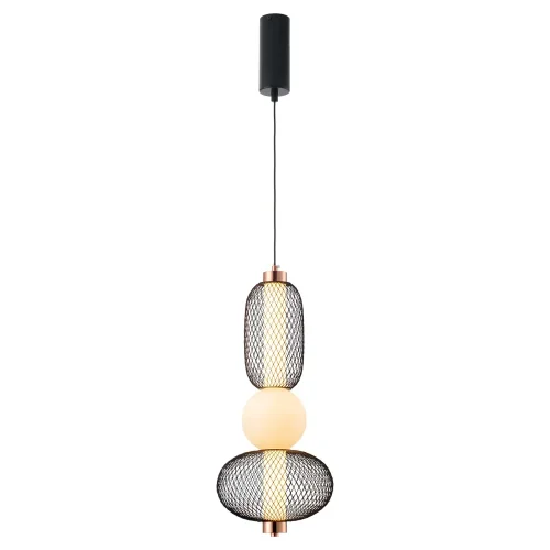 SUSPENSION LED 14W RÉGLABLE AVEC GRILLE ET BOULE EN VERRE ELODIE