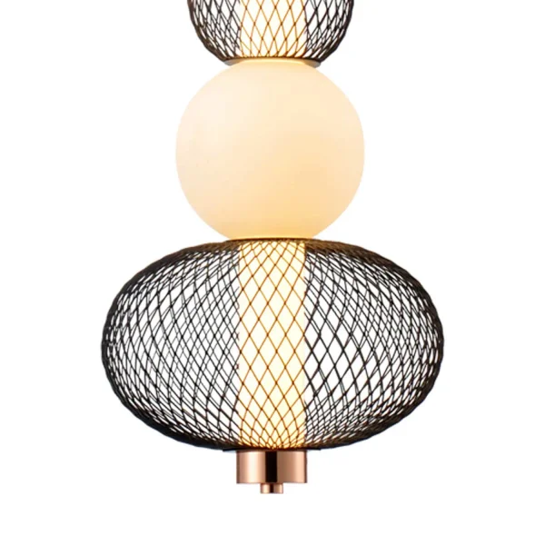SUSPENSION LED 14W RÉGLABLE AVEC GRILLE ET BOULE EN VERRE ELODIE