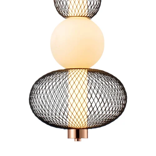 SUSPENSION LED 14W RÉGLABLE AVEC GRILLE ET BOULE EN VERRE ELODIE