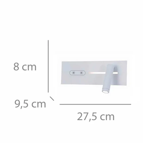 APPLIQUE MURALE LED 10W RÉGLABLE TACTILE BLANC ORIENTATION DROITE