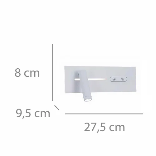 APPLIQUE MURAL LED 10W DIMMABLE TACTILE BLANC ORIENTATION GAUCHE