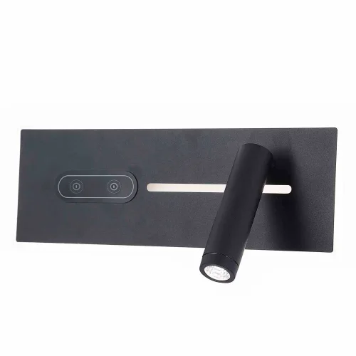 APPLIQUE DE MUR LED 10W RÉGLABLE TACTILE NOIR ORIENTATION DROITE