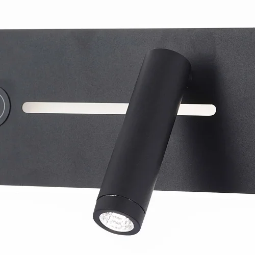 APPLIQUE DE MUR LED 10W RÉGLABLE TACTILE NOIR ORIENTATION DROITE