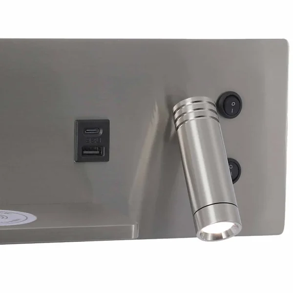 APPLIQUE DE MUR LED 8W RÉGLABLE TACTILE NICKEL ORIENTATION DROITE