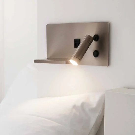 APPLIQUE DE MUR LED 8W RÉGLABLE TACTILE NICKEL ORIENTATION DROITE