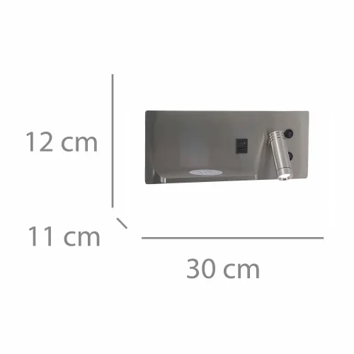 APPLIQUE DE MUR LED 8W RÉGLABLE TACTILE NICKEL ORIENTATION DROITE