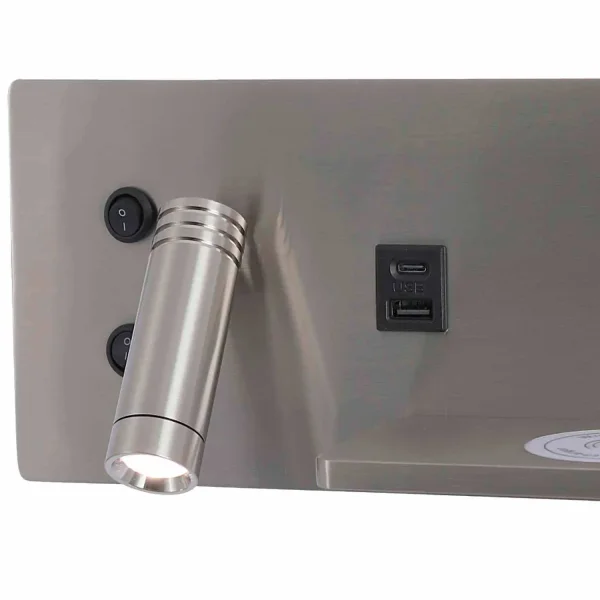APPLIQUE DE MUR LED 8W RÉGLABLE TACTILE NICKEL ORIENTATION GAUCHE
