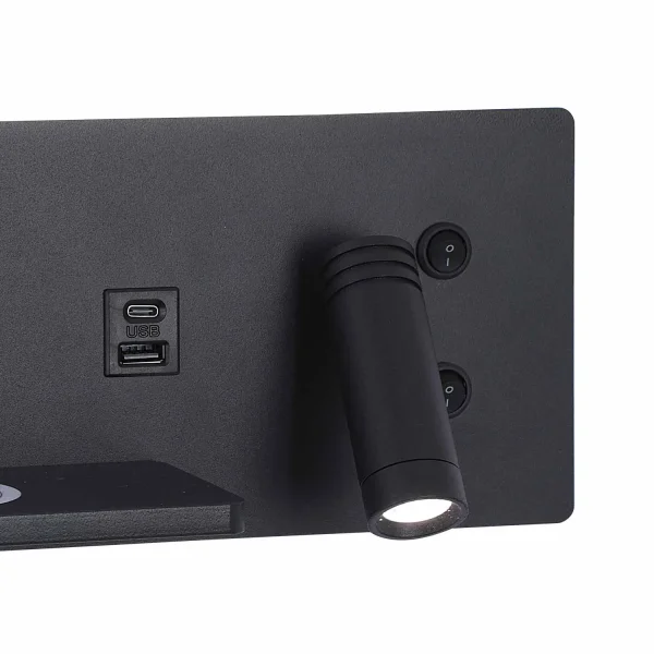 APPLIQUE DE MUR LED 8W RÉGLABLE TACTILE NOIR ORIENTATION DROITE