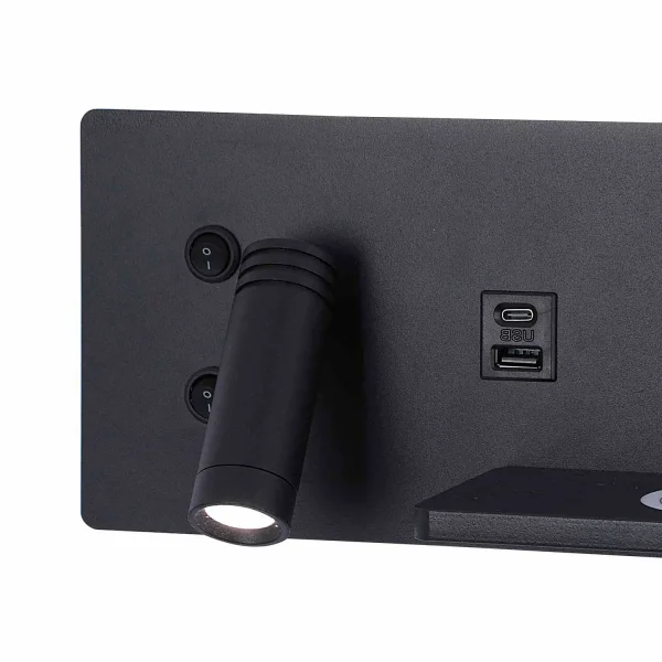 APPLIQUE DE MUR LED 8W RÉGLABLE TACTILE NOIR ORIENTATION GAUCHE