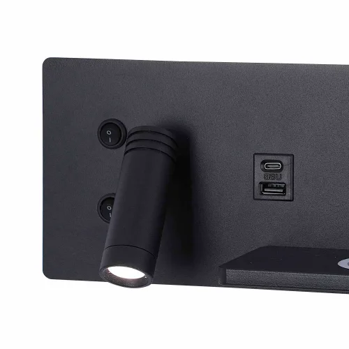 APPLIQUE DE MUR LED 8W RÉGLABLE TACTILE NOIR ORIENTATION GAUCHE