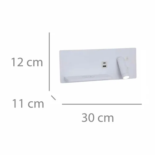 APPLIQUE LED 8W RÉGLABLE TACTILE BLANCHE ORIENTATION DROITE