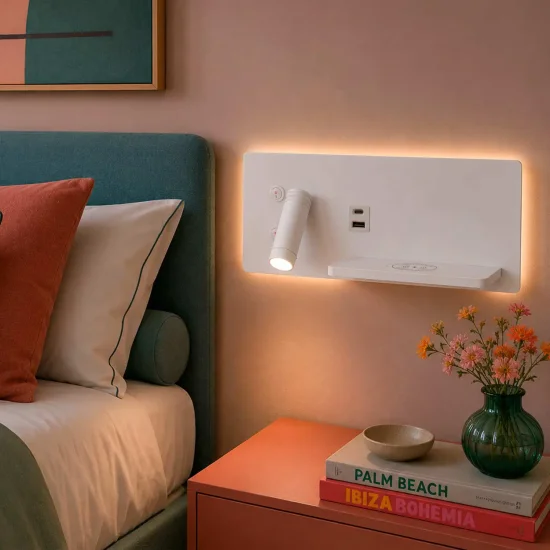 APPLIQUE DE MUR LED 8W RÉGLABLE TACTILE BLANCHE ORIENTATION GAUCHE