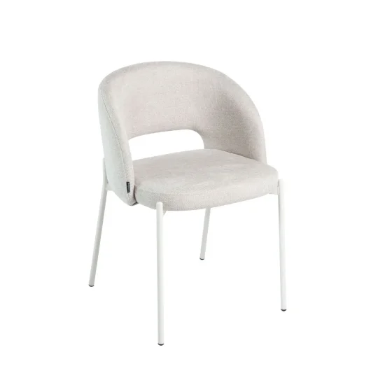 CHAISE REMBOURRÉE COLORIS SABLE AVEC 4 PIEDS BEIGE CLOTILDE 2