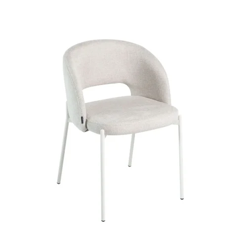 CHAISE REMBOURRÉE COLORIS SABLE AVEC 4 PIEDS BEIGE CLOTILDE