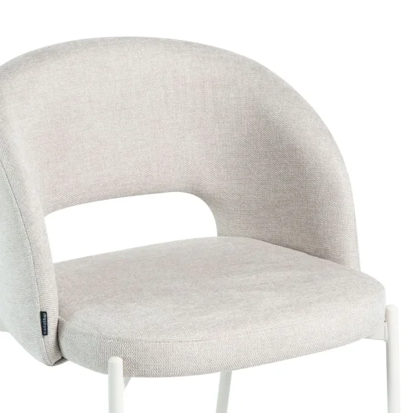 CHAISE REMBOURRÉE COLORIS SABLE AVEC 4 PIEDS BEIGE CLOTILDE