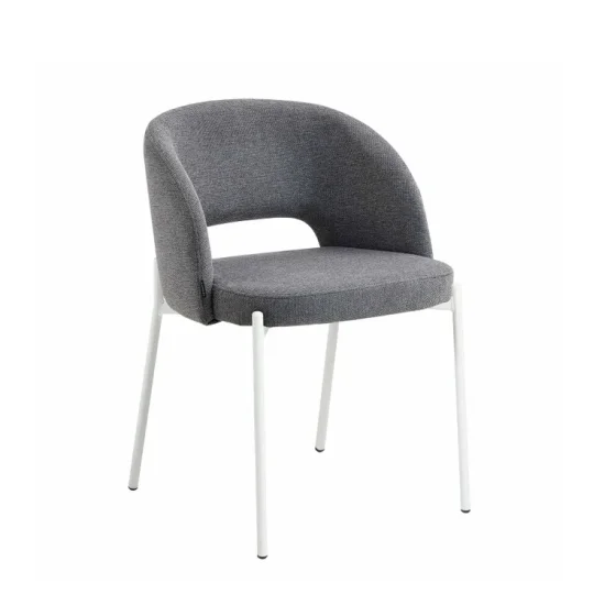 CHAISE REMBOURRÉE GRISE AVEC 4 PIEDS BEIGE CLOTILDE