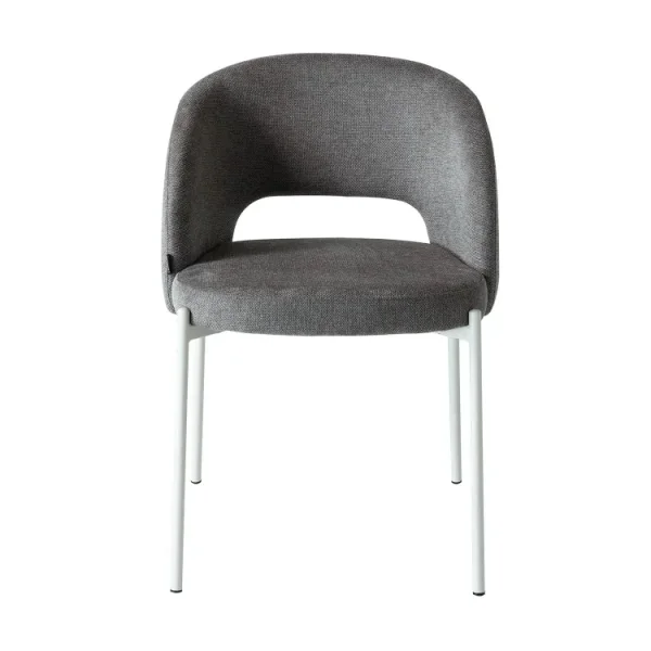 CHAISE REMBOURRÉE GRISE AVEC 4 PIEDS BEIGE CLOTILDE