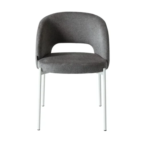 CHAISE REMBOURRÉE GRISE AVEC 4 PIEDS BEIGE CLOTILDE