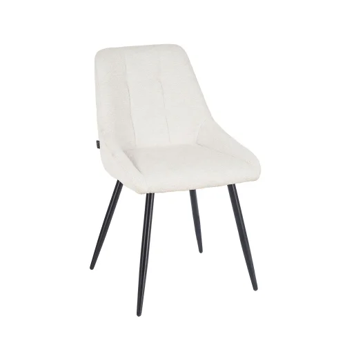 CHAISE DE SALLE À MANGER REMBOURRÉE COLORIS SABLE AVEC 4 PIEDS NOIRS WESKA