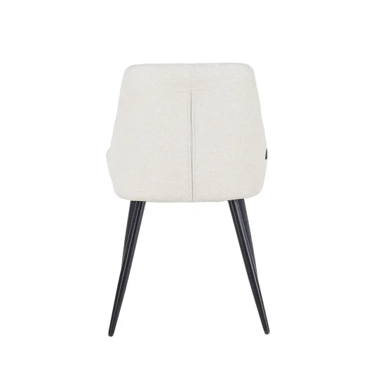 CHAISE DE SALLE À MANGER REMBOURRÉE COLORIS SABLE AVEC 4 PIEDS NOIRS WESKA 2