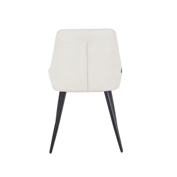 CHAISE DE SALLE À MANGER REMBOURRÉE COLORIS SABLE AVEC 4 PIEDS NOIRS WESKA