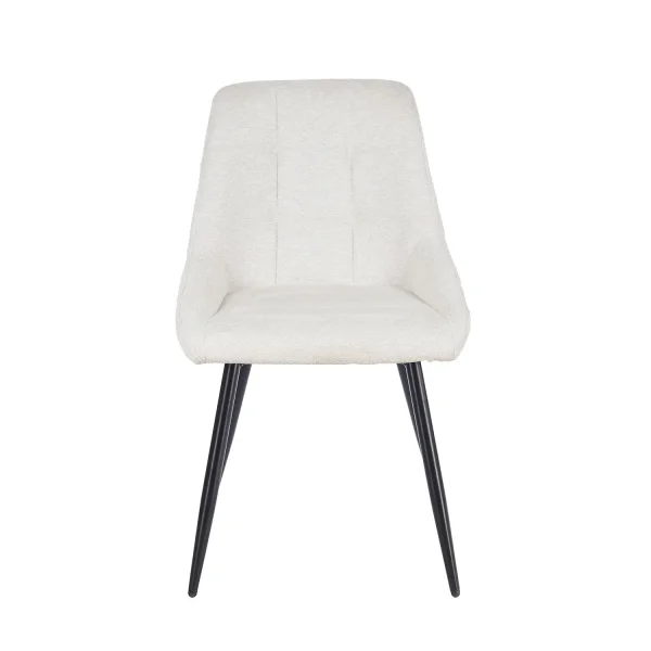 CHAISE DE SALLE À MANGER REMBOURRÉE COLORIS SABLE AVEC 4 PIEDS NOIRS WESKA