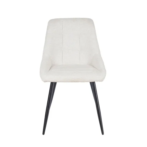 CHAISE DE SALLE À MANGER REMBOURRÉE COLORIS SABLE AVEC 4 PIEDS NOIRS WESKA