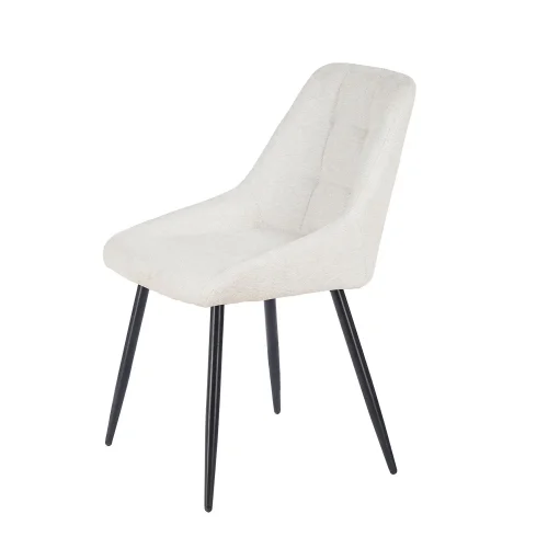 CHAISE DE SALLE À MANGER REMBOURRÉE COLORIS SABLE AVEC 4 PIEDS NOIRS WESKA