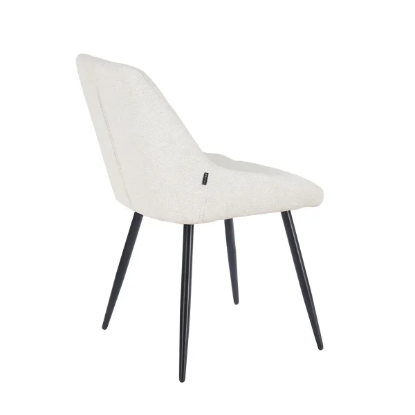 CHAISE DE SALLE À MANGER REMBOURRÉE COLORIS SABLE AVEC 4 PIEDS NOIRS WESKA