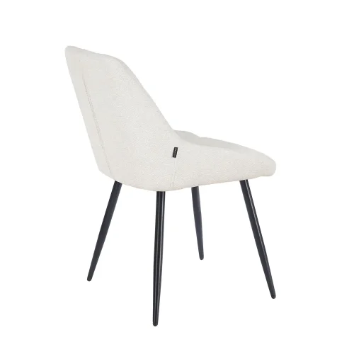CHAISE DE SALLE À MANGER REMBOURRÉE COLORIS SABLE AVEC 4 PIEDS NOIRS WESKA