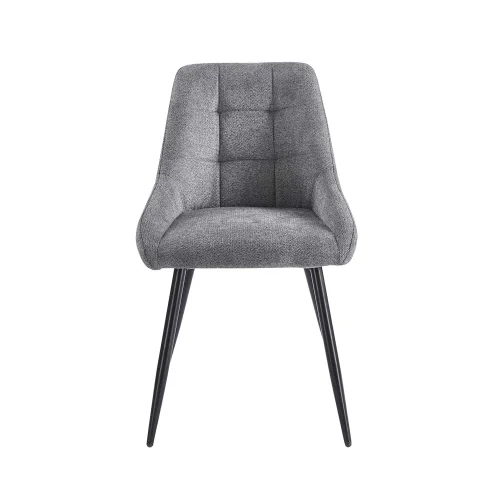 CHAISE DE SALLE À MANGER REMBOURRÉE GRISE À 4 PIEDS NOIRS WESKA