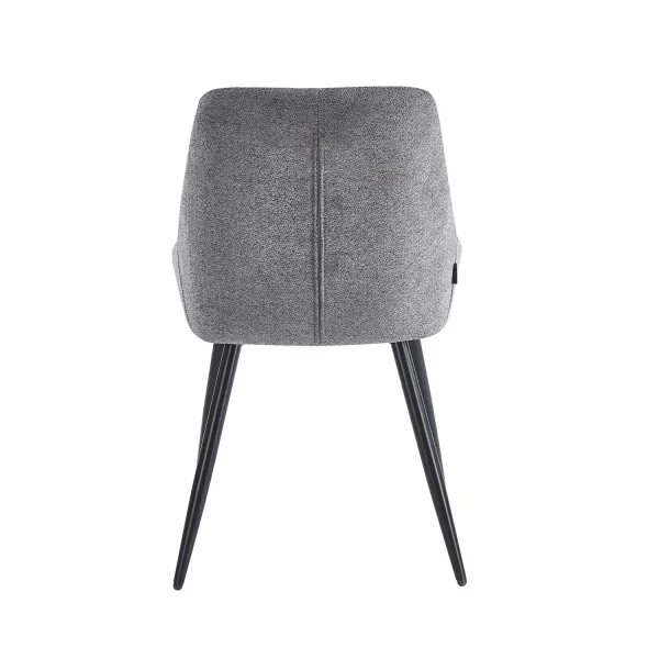 CHAISE DE SALLE À MANGER REMBOURRÉE GRISE À 4 PIEDS NOIRS WESKA