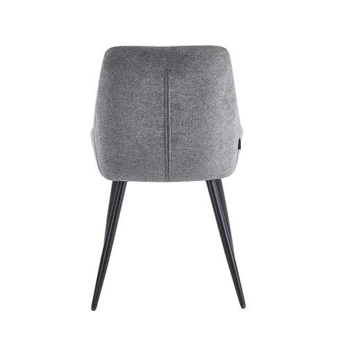 CHAISE DE SALLE À MANGER REMBOURRÉE GRISE À 4 PIEDS NOIRS WESKA