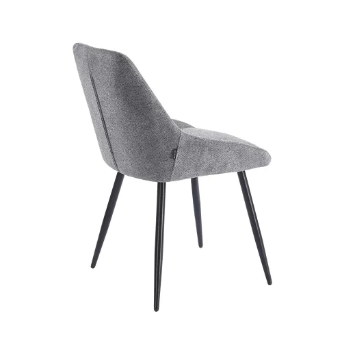 CHAISE DE SALLE À MANGER REMBOURRÉE GRISE À 4 PIEDS NOIRS WESKA