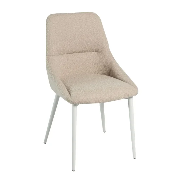CHAISE DE SALLE À MANGER ADNEY REMBOURRÉE COULEUR SABLE À 4 PIEDS BEIGE