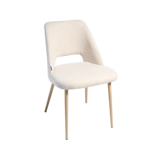 CHAISE REMBOURRÉE COULEUR SABLE À 4 PIEDS EFFET BOIS DE HÊTRE EBONY