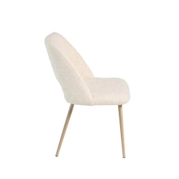 CHAISE REMBOURRÉE COULEUR SABLE À 4 PIEDS EFFET BOIS DE HÊTRE EBONY