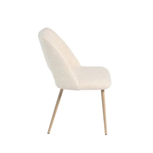 CHAISE REMBOURRÉE COULEUR SABLE À 4 PIEDS EFFET BOIS DE HÊTRE EBONY