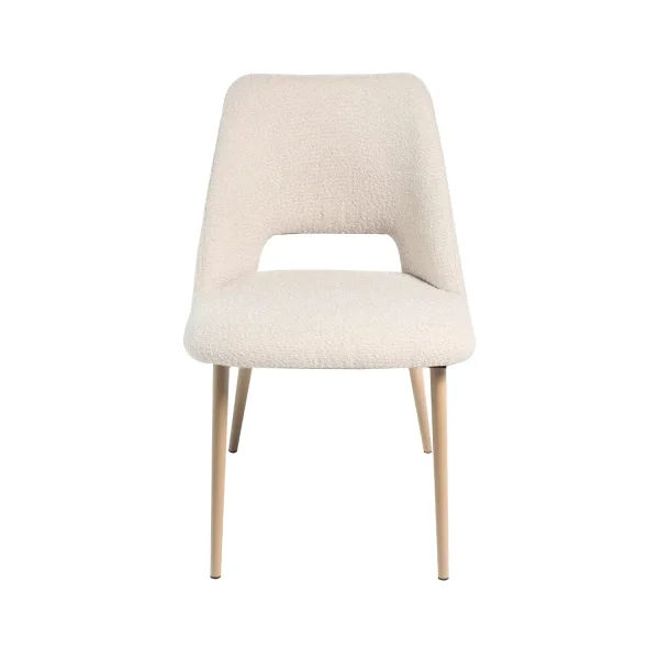 CHAISE REMBOURRÉE COULEUR SABLE À 4 PIEDS EFFET BOIS DE HÊTRE EBONY