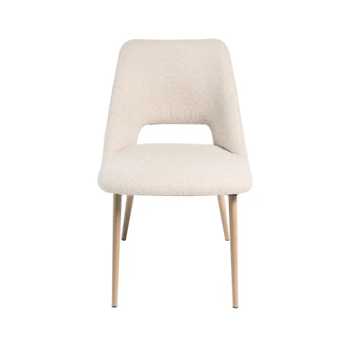 CHAISE REMBOURRÉE COULEUR SABLE À 4 PIEDS EFFET BOIS DE HÊTRE EBONY