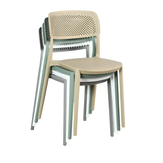 CHAISE EN POLYPROPYLÈNE BLANCHE ANTI-UV POUR EXTÉRIEUR NÁPOLI 2