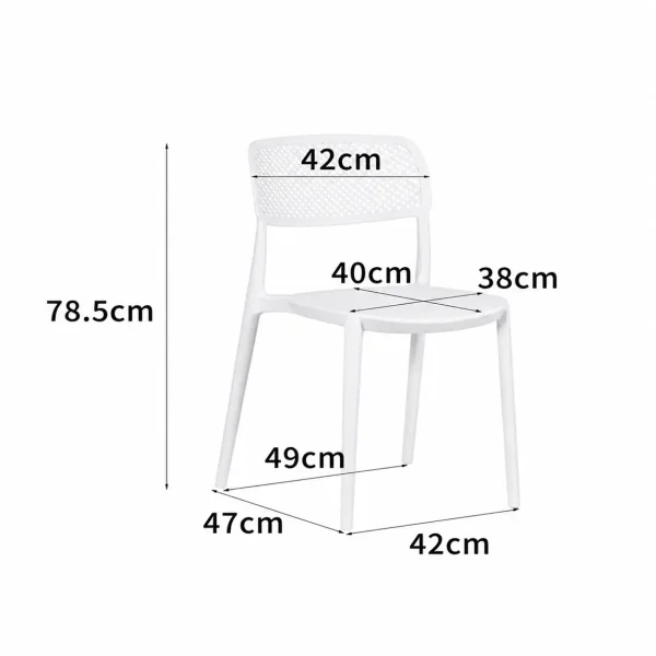 CHAISE EN POLYPROPYLÈNE BLANCHE ANTI-UV POUR EXTÉRIEUR NÁPOLI