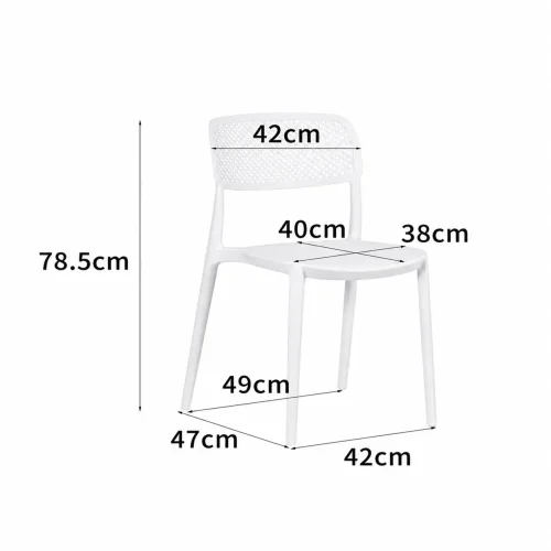 CHAISE EN POLYPROPYLÈNE BLANCHE ANTI-UV POUR EXTÉRIEUR NÁPOLI