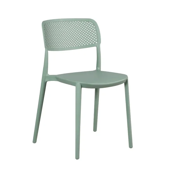 CHAISE EN POLYPROPYLÈNE VERT KALE ANTI-UV POUR EXTÉRIEUR NÁPOLI