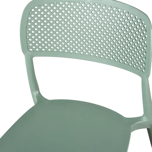 CHAISE EN POLYPROPYLÈNE VERT KALE ANTI-UV POUR EXTÉRIEUR NÁPOLI