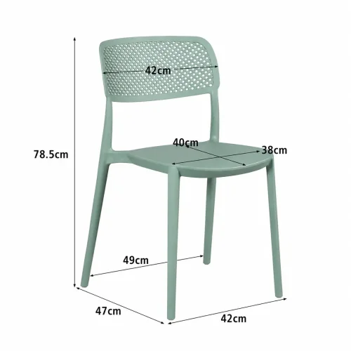 CHAISE EN POLYPROPYLÈNE VERT KALE ANTI-UV POUR EXTÉRIEUR NÁPOLI