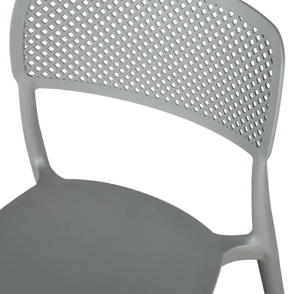 CHAISE EN POLYPROPYLÈNE GRISE ANTI-UV POUR EXTÉRIEUR NÁPOLI
