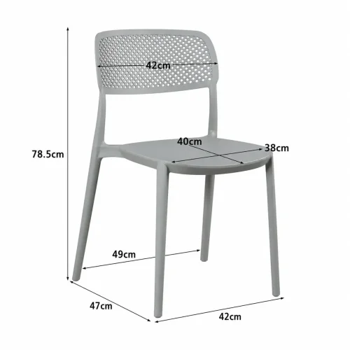 CHAISE EN POLYPROPYLÈNE GRISE ANTI-UV POUR EXTÉRIEUR NÁPOLI